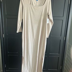 Old Navy Cream Long Sleeve Dress -XXL